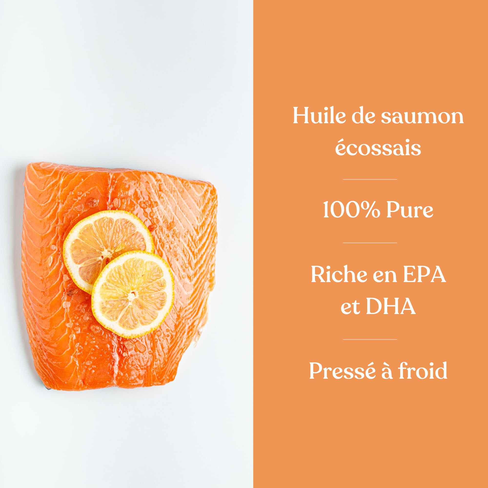 Huile de Saumon pour Chien et Chat | Marque française | Saumon Premium écossais | Riche en oméga 3 6 9 | 100% Naturel | Pressée à Froid et Pure | Complément Alimentaire Chien | 500 ML
