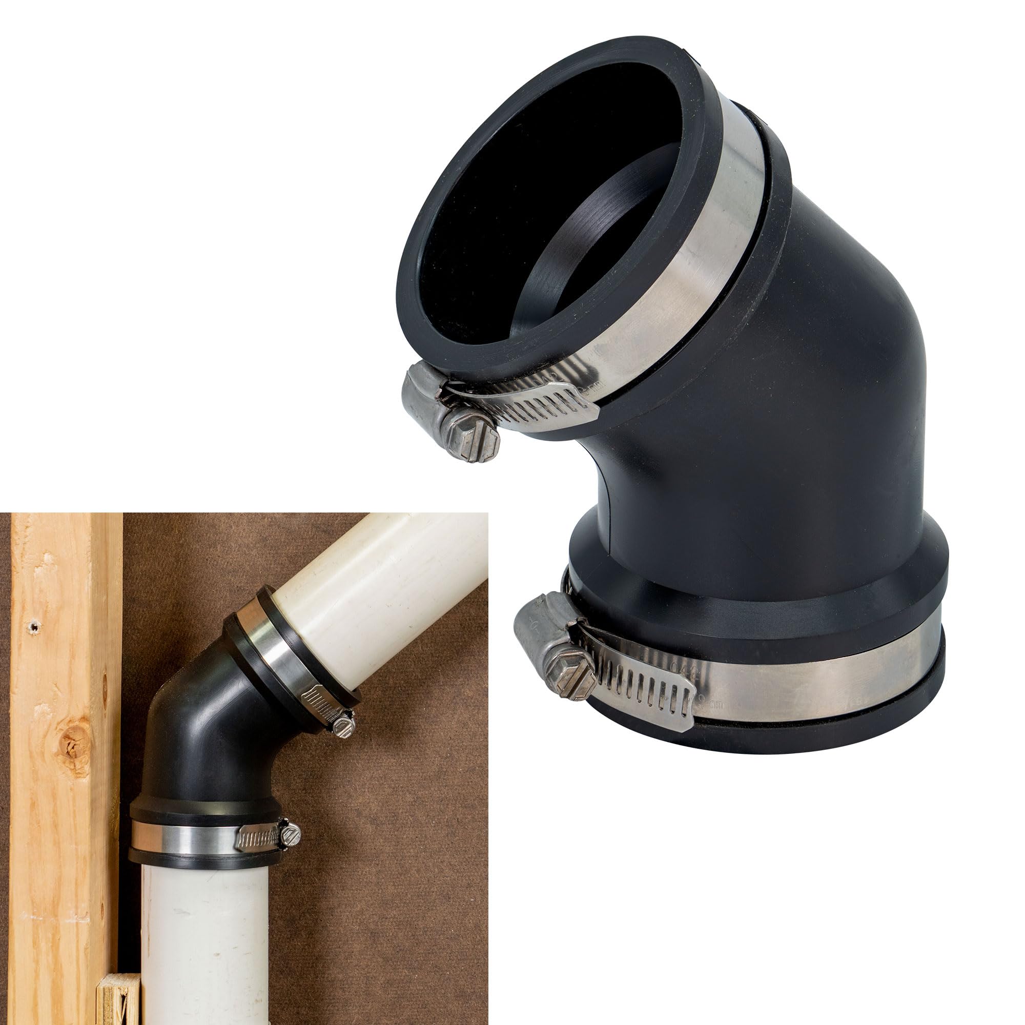 UBCBW45SSH ２つ Amazon.com: Fernco Qwik Ell 2 in. Hub 45-Degree Flexible PVC