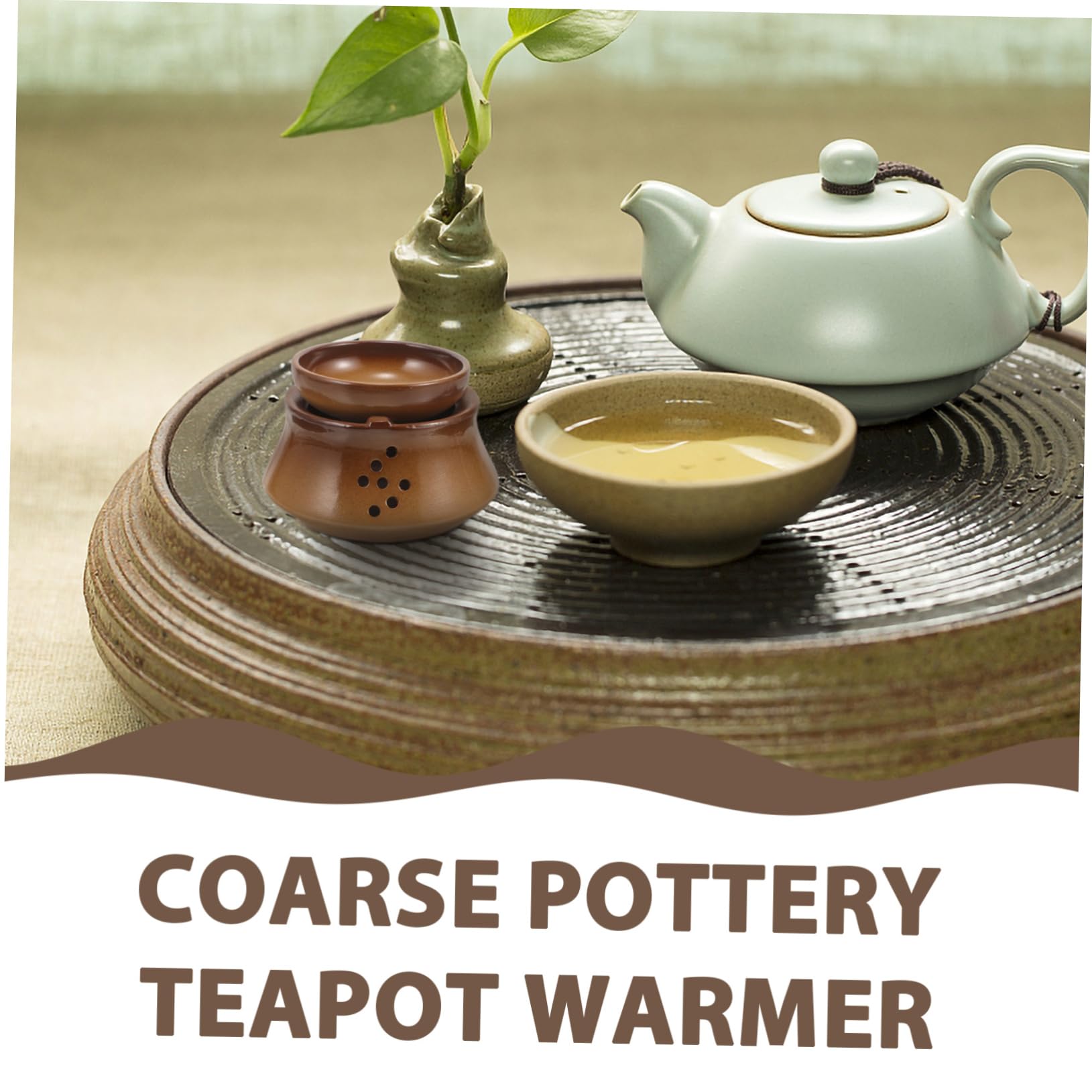BESTOYARD Calentador De Té Cerámico con Taza Base De Calentamiento para Té para Oficina y Hogar Diseño Japonés Elegante y Práctico