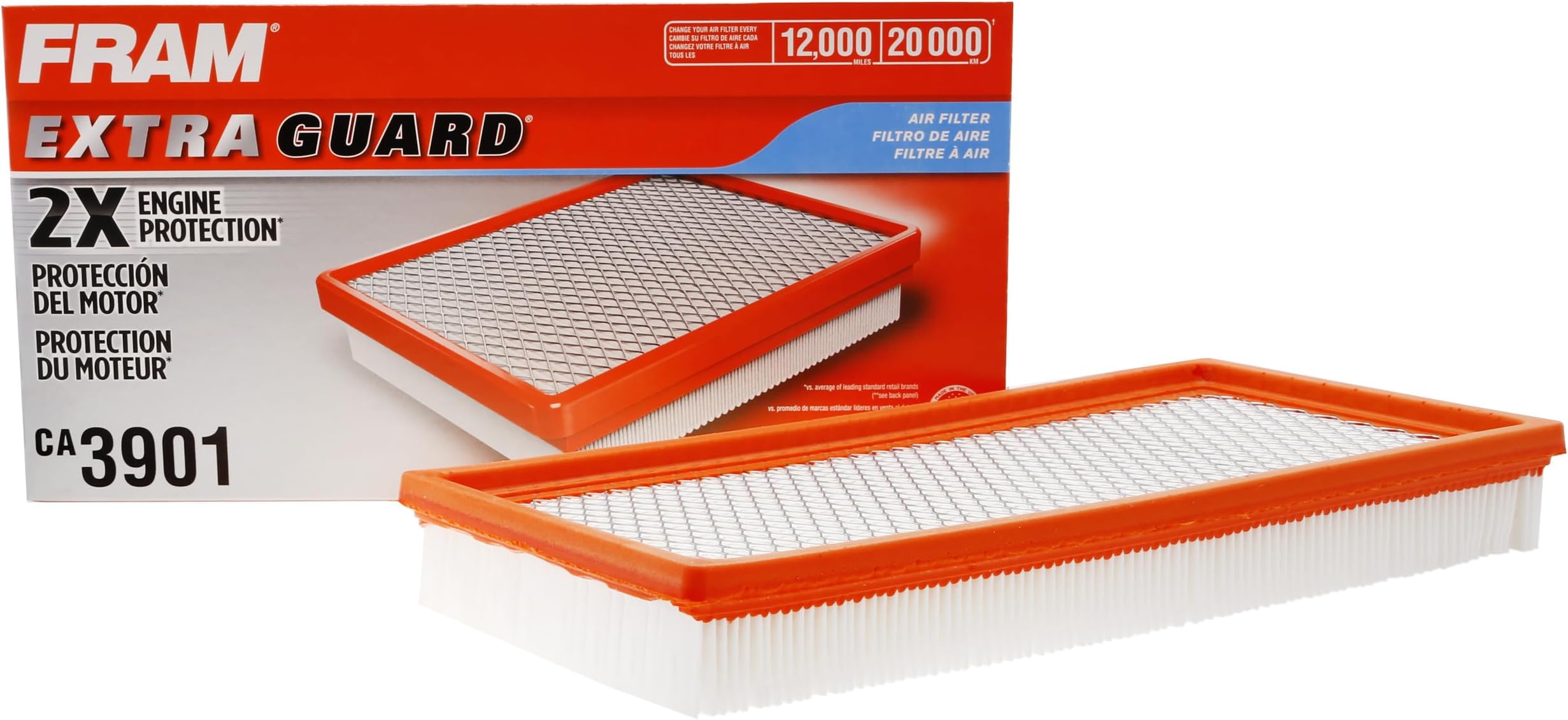 FRAM Extra Guard Engine Air Filter Replacement, Easy Install w/Advanced Engine Protection and Optimal Performance, CA3901 for Select Chevrolet, Dodge, Jeep and Mitsubishi Vehicles