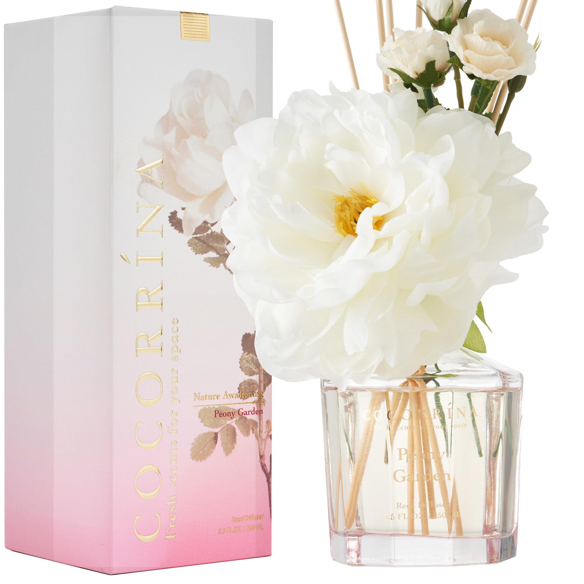 Diffusore Ambiente COCORRÍNA Tè Bianco 430ml - Con 8 Bastoncini | Profumazione Casa Lunga Durata