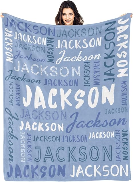Personalized Name Blanket Customized Baby Blankets for Girls Boys Adults Monogrammed Blankets and Throws Christmas Birthday Mothers Fathers Valentines Day Gift