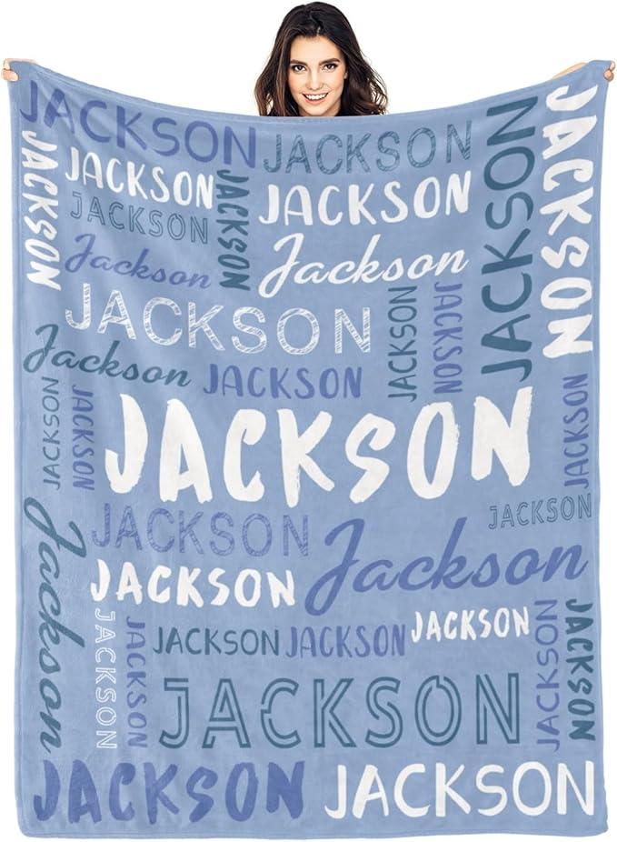 Personalized Name Blanket Customized Baby Blankets for Girls Boys Adults Monogrammed Blankets and Throws Christmas Birthday Mothers Fathers Valentines Day Gift