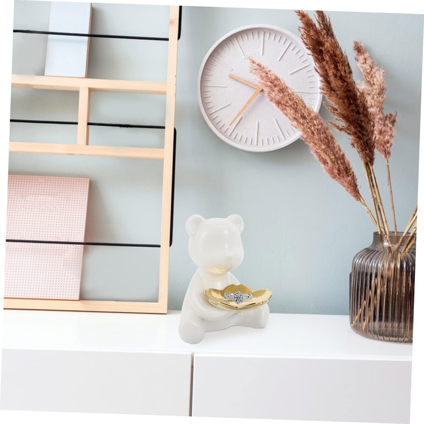 Seifenschale Keramik-Bär-Schmucktablett, Seifenschale, modisch, geeignet for Schminktisch, Badezimmer Küchendekoration und Accessoires