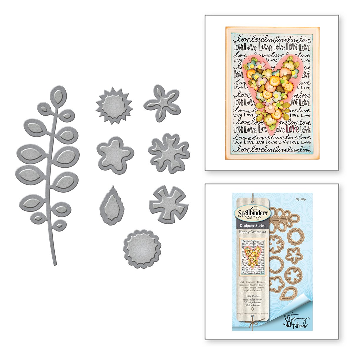 Spellbinders Bitty Posies Shapeabilities Die, Brown