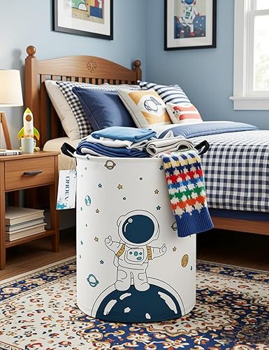 Miniatura 7 de Contenedor redondo de tela para almacenamiento, cesta decorativa, cesta organizadora con asas, para almacenamiento de ropa, libros y artículos