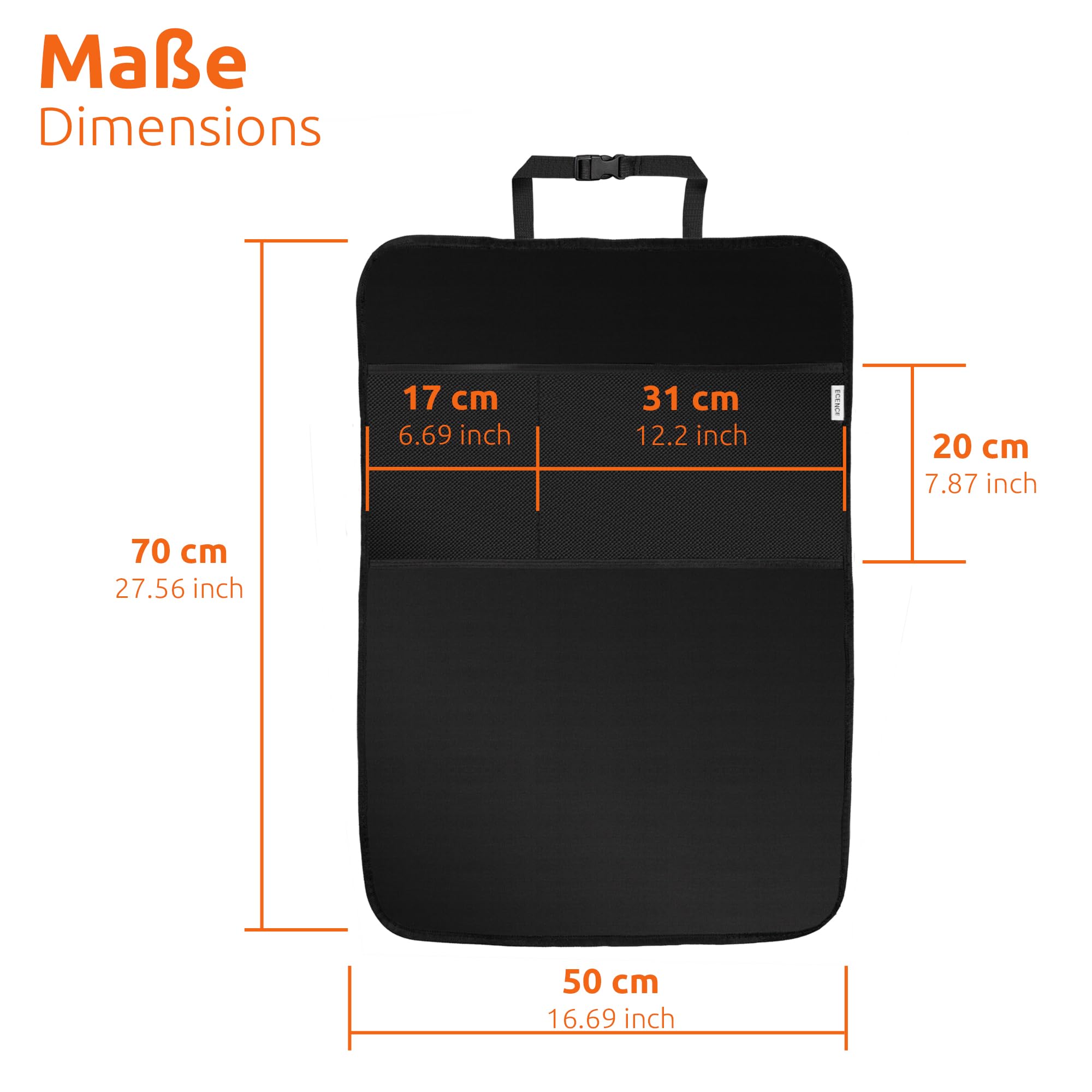 Copertura Sedile Auto Bambini ECENCE - Impermeabile, Con Tasche, 50x70 Cm | Organizzatore Auto - Foto 13