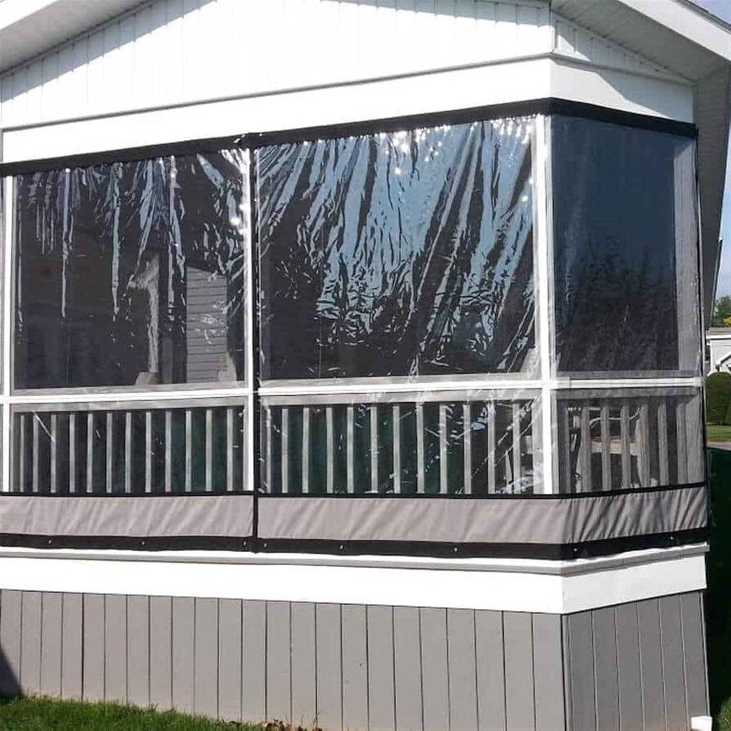 Outdoor Clear Curtains Tarpaulin, Waterproof Tarp for Pergola, Porch, Gazebos, with Rustproof Grommets, Customizable(6.56x11.48ft/2x3.5m)