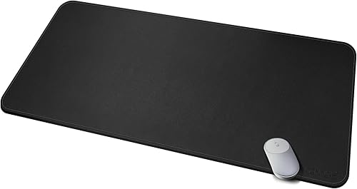 CENNBIE Protector de piel para escritorio, extra grande, alfombrilla de mouse para teclado y laptop, 39.3 x 19.6 pulgadas (negro)