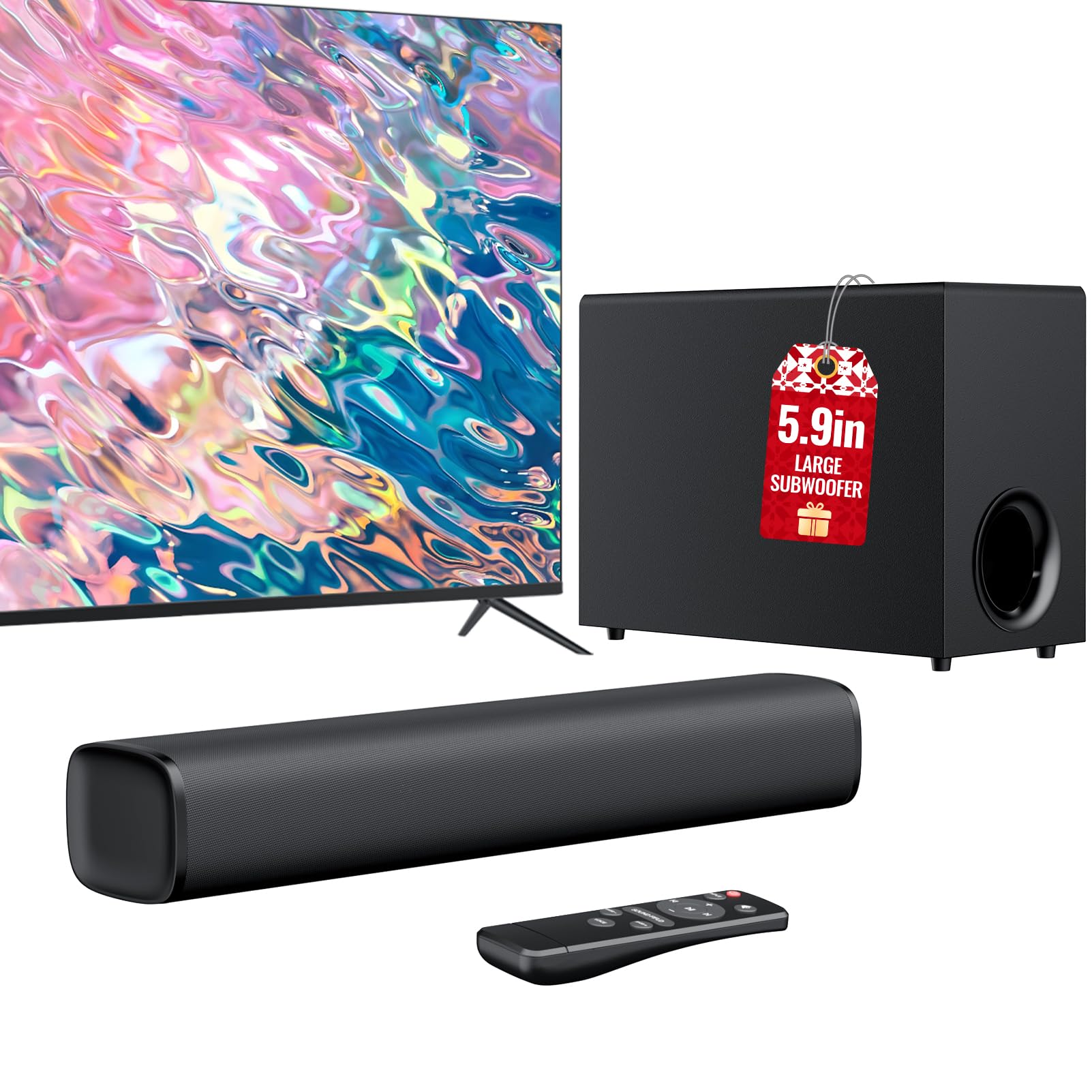 vibeadio Upgraded Soundbar with 5.9 Subwoofer