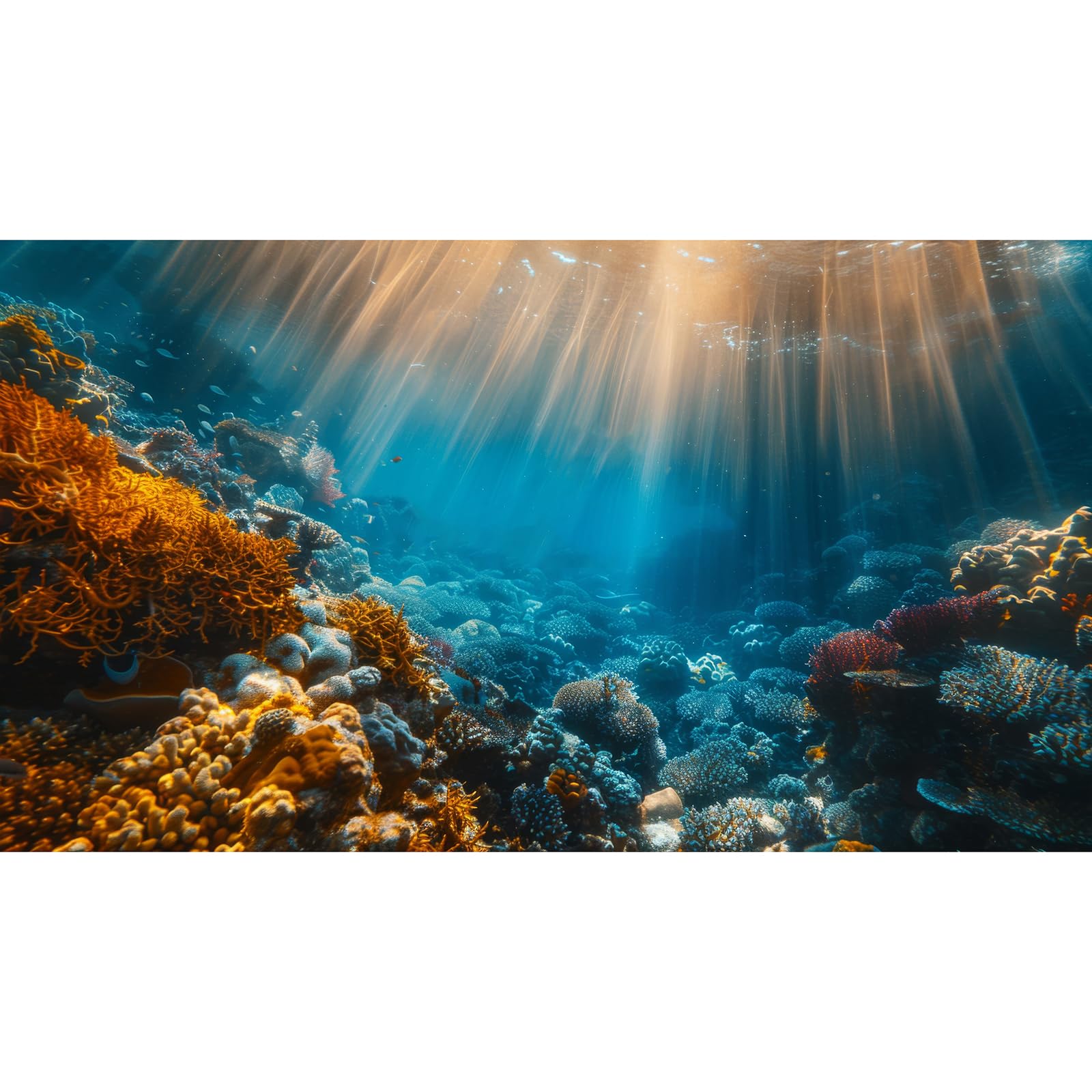 Avolander Aquarium Background, Fish Tank Poster PVC, Ocean Fish Tank Background, Terrarium Background 39x17 inches, 39.4x17.7inches