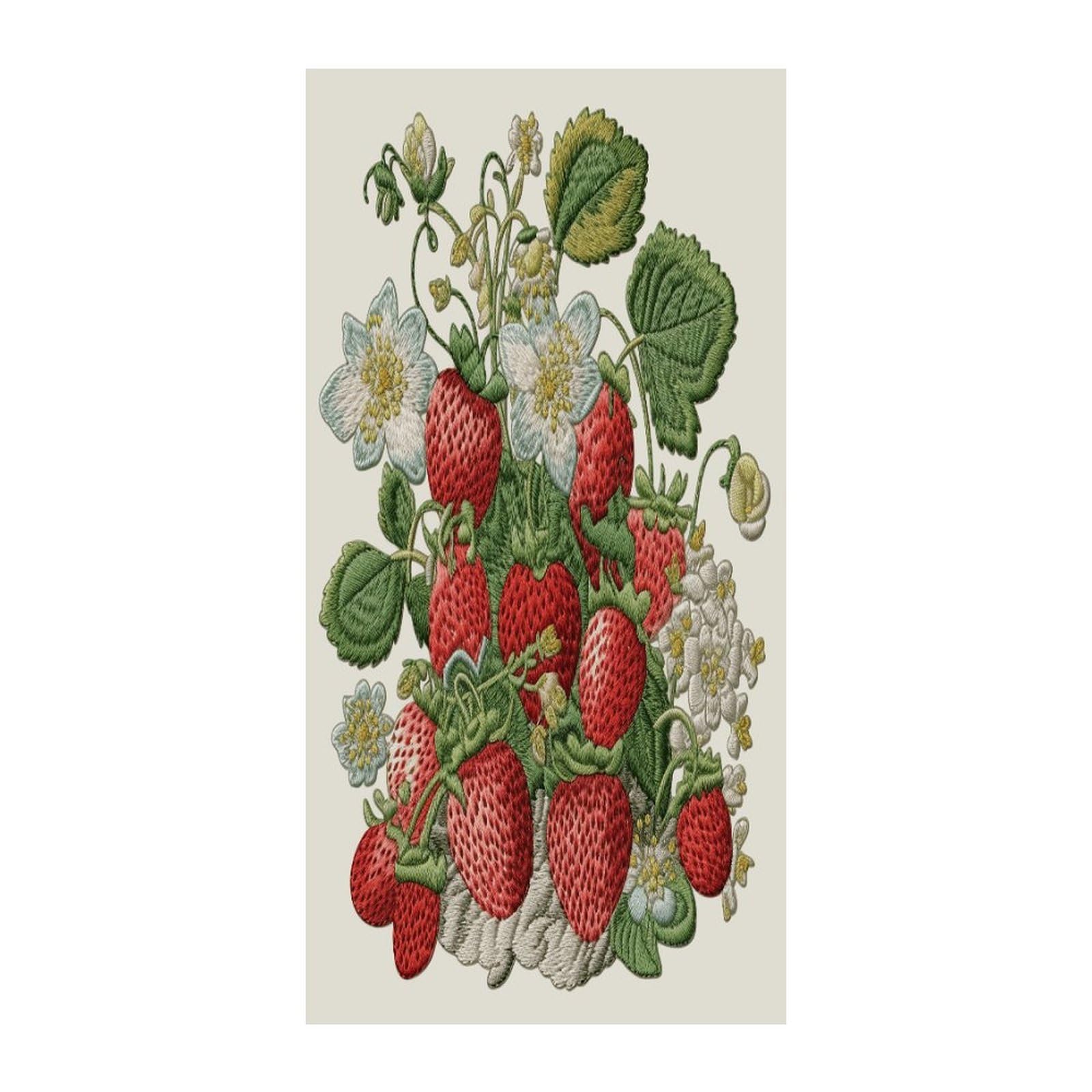 Adfgyerh Style Strawberry Embroidery Curtains，Polyester Blackout Extra Wide，Door Curtain， 35.4X 70.9 Inch For Temporary Room Dividers Bedroom Living Room，Room Darkening Curtains ，For Doorway Privacy For Wall Hangi