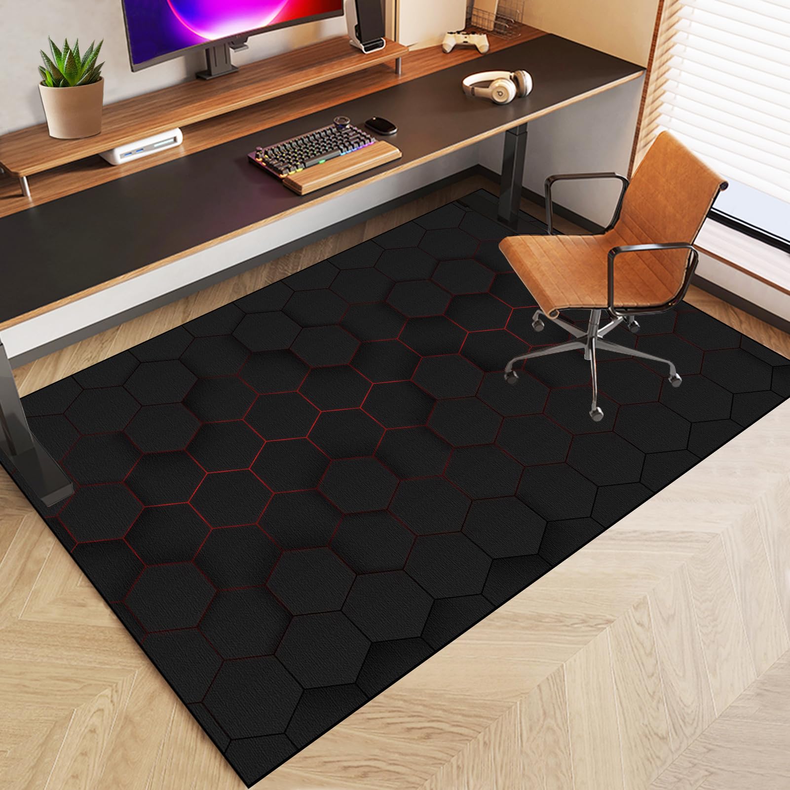RxueSug Floor Protector Mat for Office Home Computer Gaming Chair Mat Carpet Protector Chair Mat Large Office Chair Mat for Hard Floor Non-slip Desk Chair Mat for Carpet Floors 150 x 180 cm - Image 2