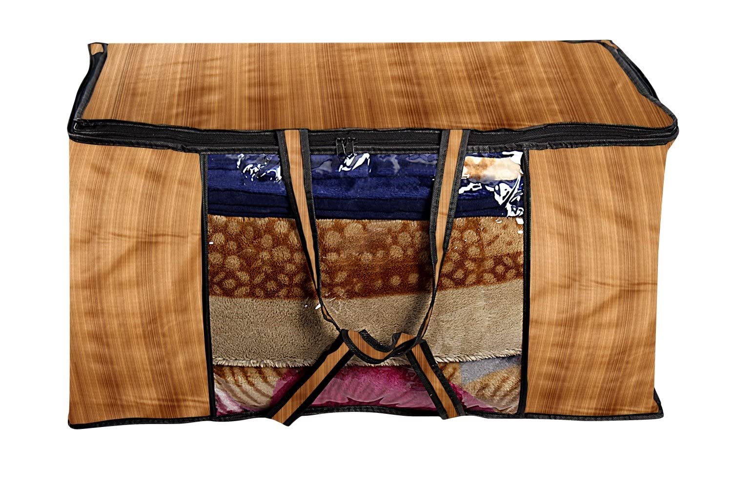 The Furnishing Tree Waterproof Blanket Bag/Storage Bag/Quilt Bag Small Size Set of 1 Wooden Pattern Cream-image-34