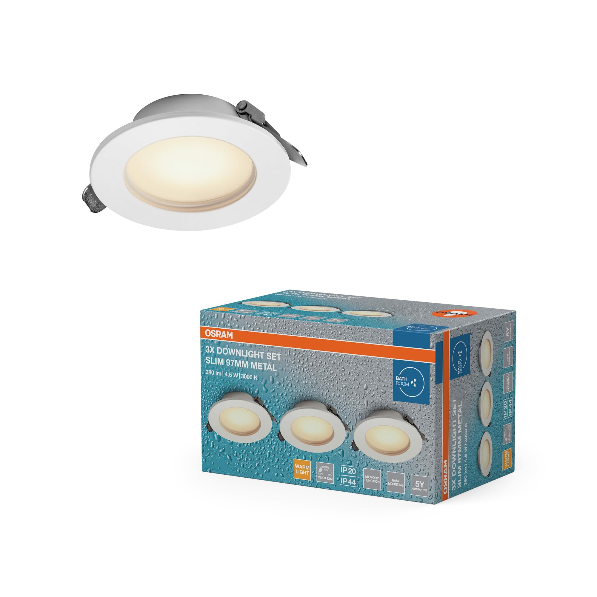 Osram Essential LED Einbaustrahler IP44 Dim 97mm 4,5W