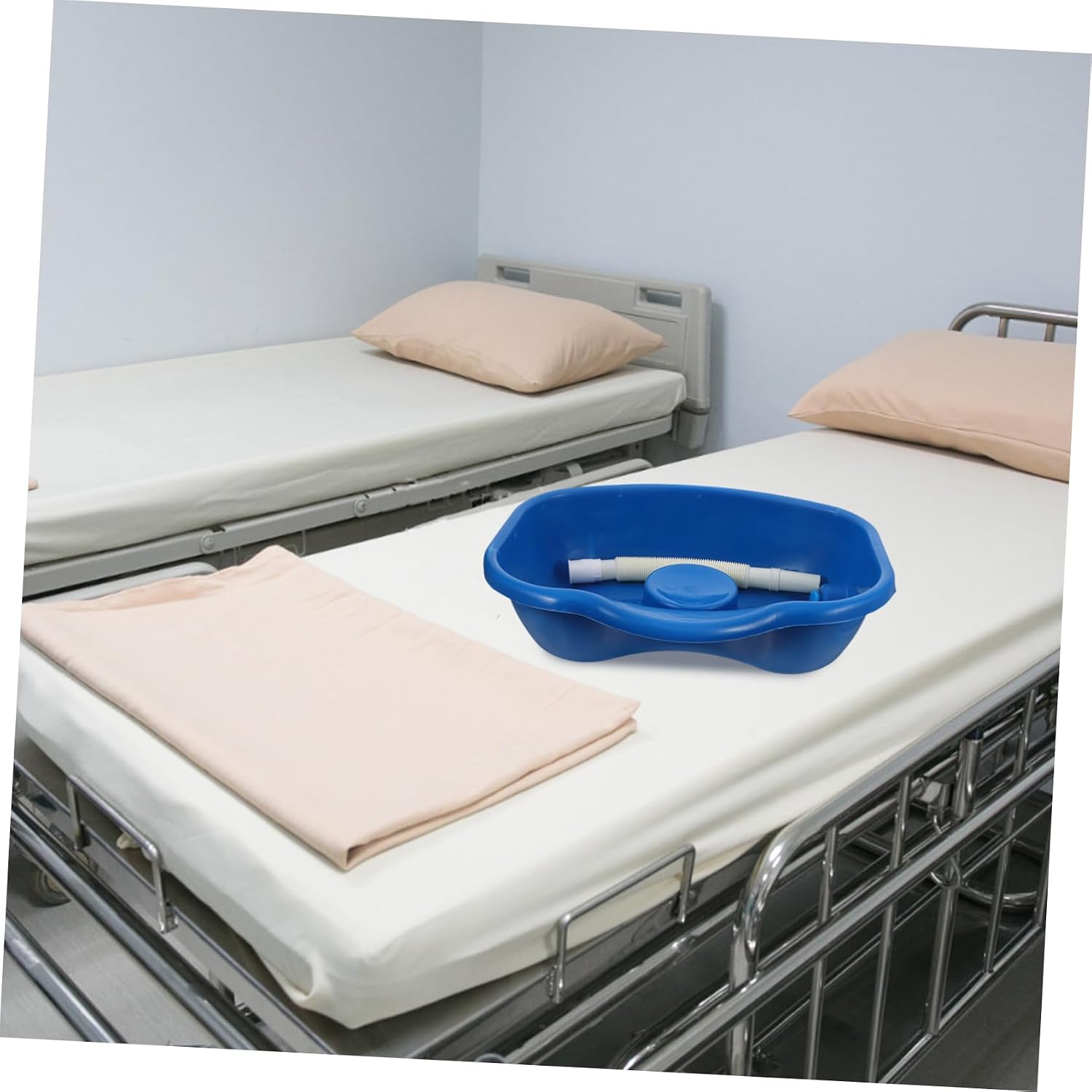 Bedside Shampoo Basin for Bedridden Patients, Portable ABS Blue