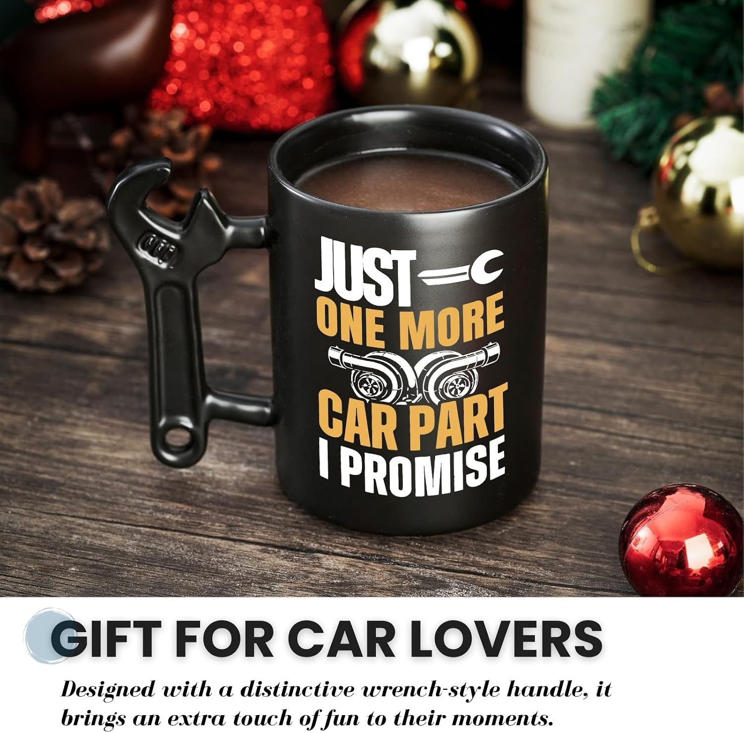 Onebttl Car Gifts For Men, Women, Dad, Mechanic - 13.5oz/400ml Ceramic Wrench Coffee Mug - One More