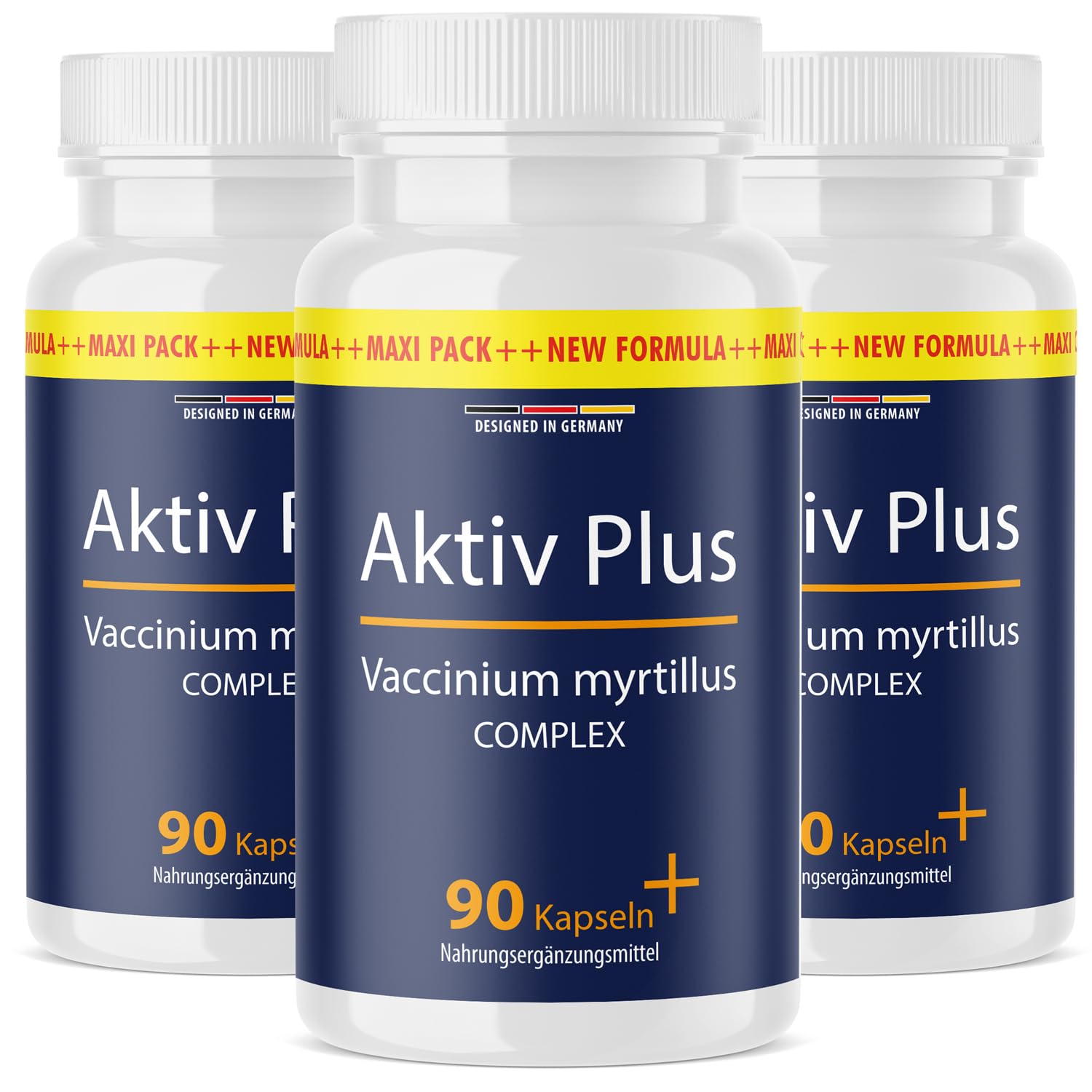 Aktiv Plus Kapseln | Bewährte Zutatenkombination - mit Pflanzenextrakten, Vitaminen und Mineralstoffen | 90 Kapseln Inhalt 3x