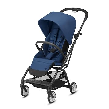CYBEX Eezy S Twist 2 Stroller, 360 Rotating Seat, Parent Facing or Forward Facing, One-Hand Recline, Compact Fold, Lightweight Travel Stroller, Stroller for Infants 6 Months+, Navy Blue
