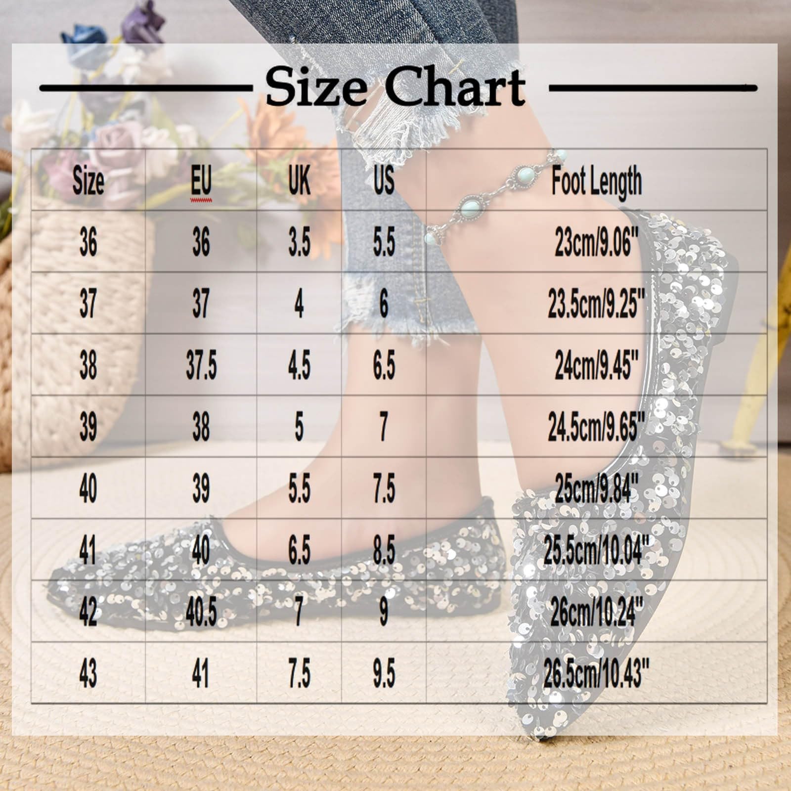 Womens Sparkly Sequin Flats Casual Fashion Summer Party Prom Flats Pointed Toe Soft Insole Shiny Glitter Dress Shoes — view 4