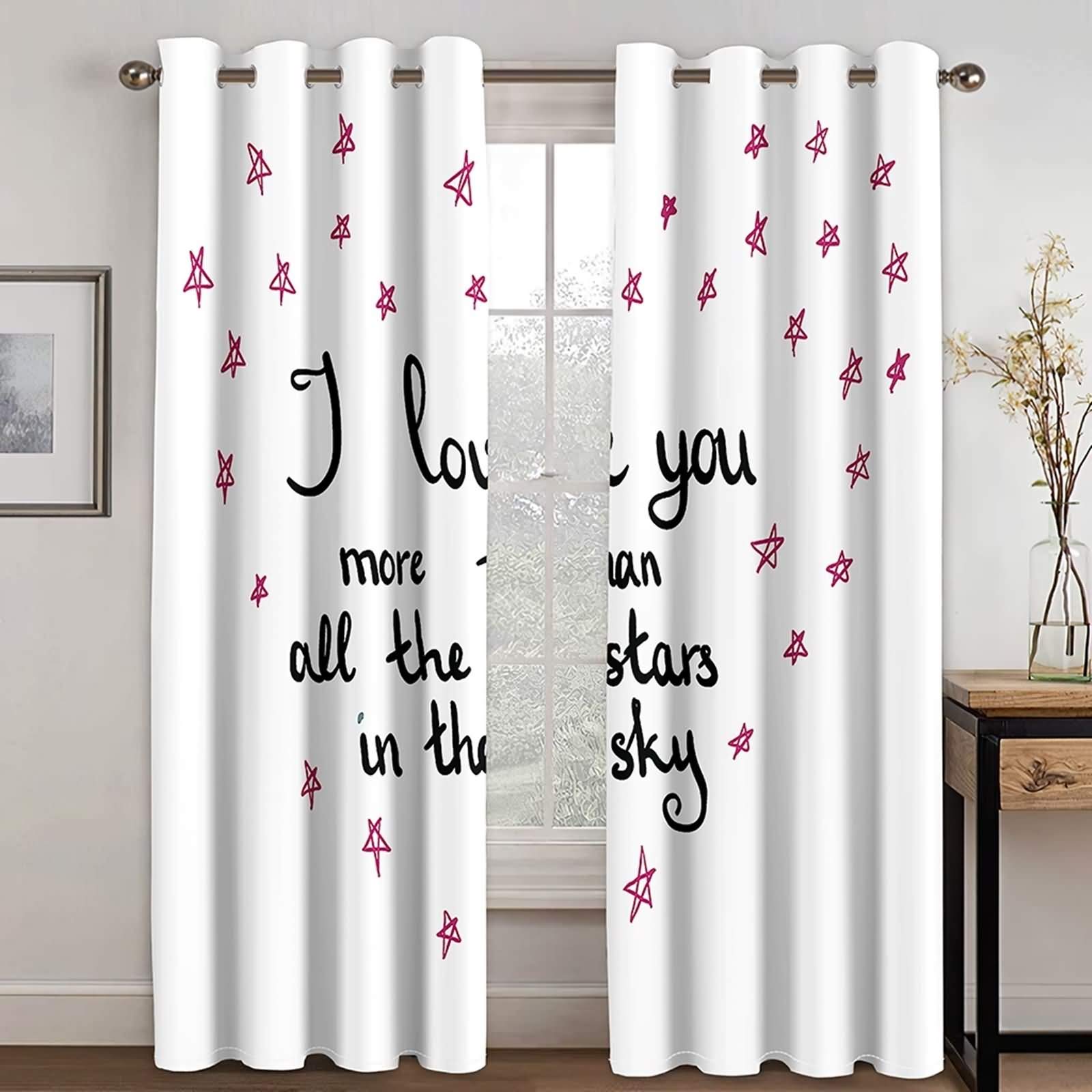 Rideau imprimé étoiles I Love You in The Sky occultant design KnSam