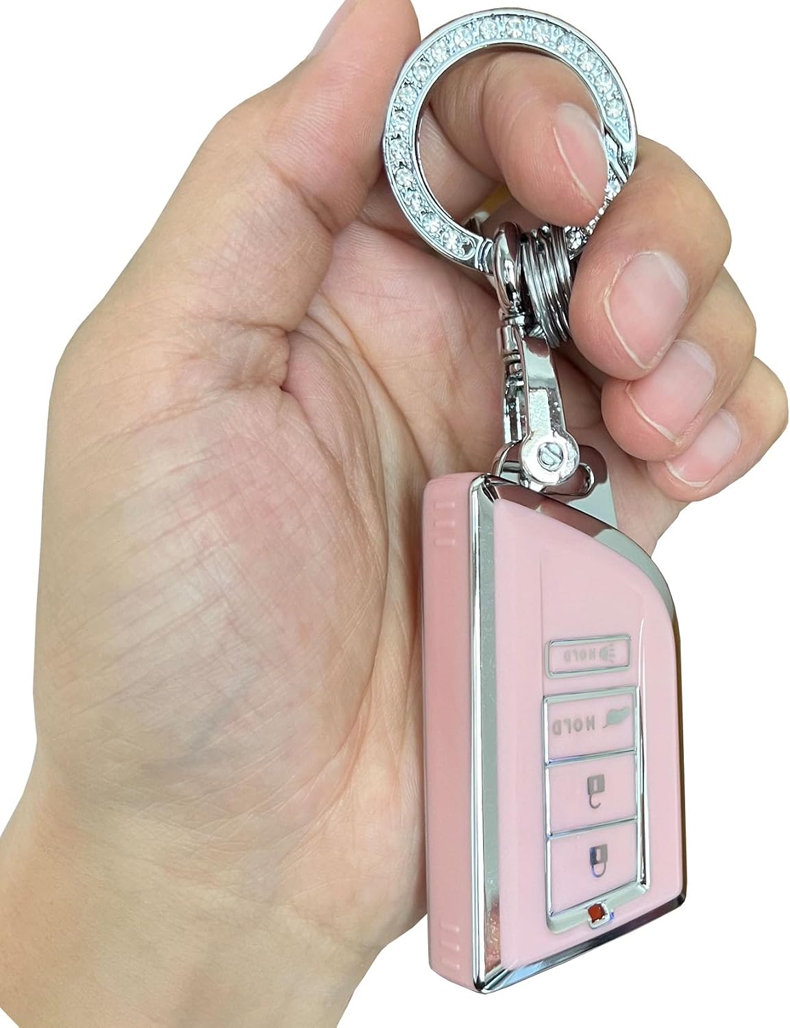 Keyless Entry Systems for Acura Key Fob Cover Fits for 2022 2023 2024 2025 Acura RDX MDX Remote Smart Key (Pink-Silver) image 5