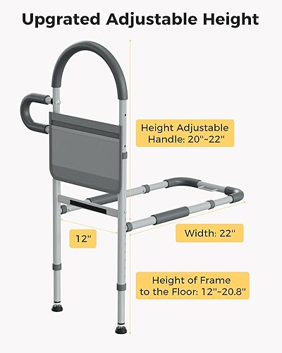 Miniatura 2 de Rieles de cama para adultos mayores, asa de cama, barandillas para adultos mayores, pasamanos de cama con bolsillo de almacenamiento y mango