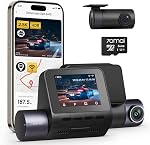 70mai Dash Cam Front and Rear - 2.5K+1080P Dual Dash Camera with HDR, Super Night Vision, F1.55 Aperture, 24H Parking Mode, Built-in Wi-Fi & GPS, G-Sensor, Loop Recording, 64GB Card Included (A410)