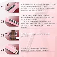 Vista 7 de Cepillo alisador de cabello, cepillo para alisar el cabello iónico negativo de calentamiento rápido de 30 segundos, voltaje global, 16 modos