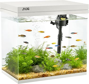 15L Small Fish Tank with Ultra-Clear Glass Aquarium Kit | All-in-One Desktop Glass Fish Tank Kit with  30dB Quiet Pump for Bedroom | Complete Starter Setup for Tropical Fish, Office & Living Room