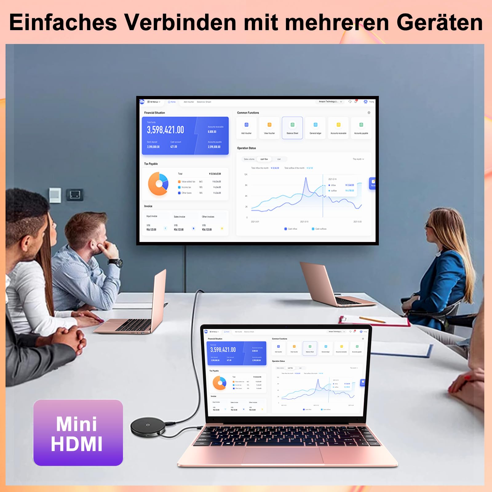 NOTODD 2026 Laptop 14 Zoll Win11 Pro 6GB DDR4 256GB SSD TF Unterstützung 1TB Celeron N4020 (bis 2.8GHz) Full Metal 5000mAh Notebook mit 1080P Mini HDMI Deutscher Tastaturschutz und kabellose Maus-Gold
