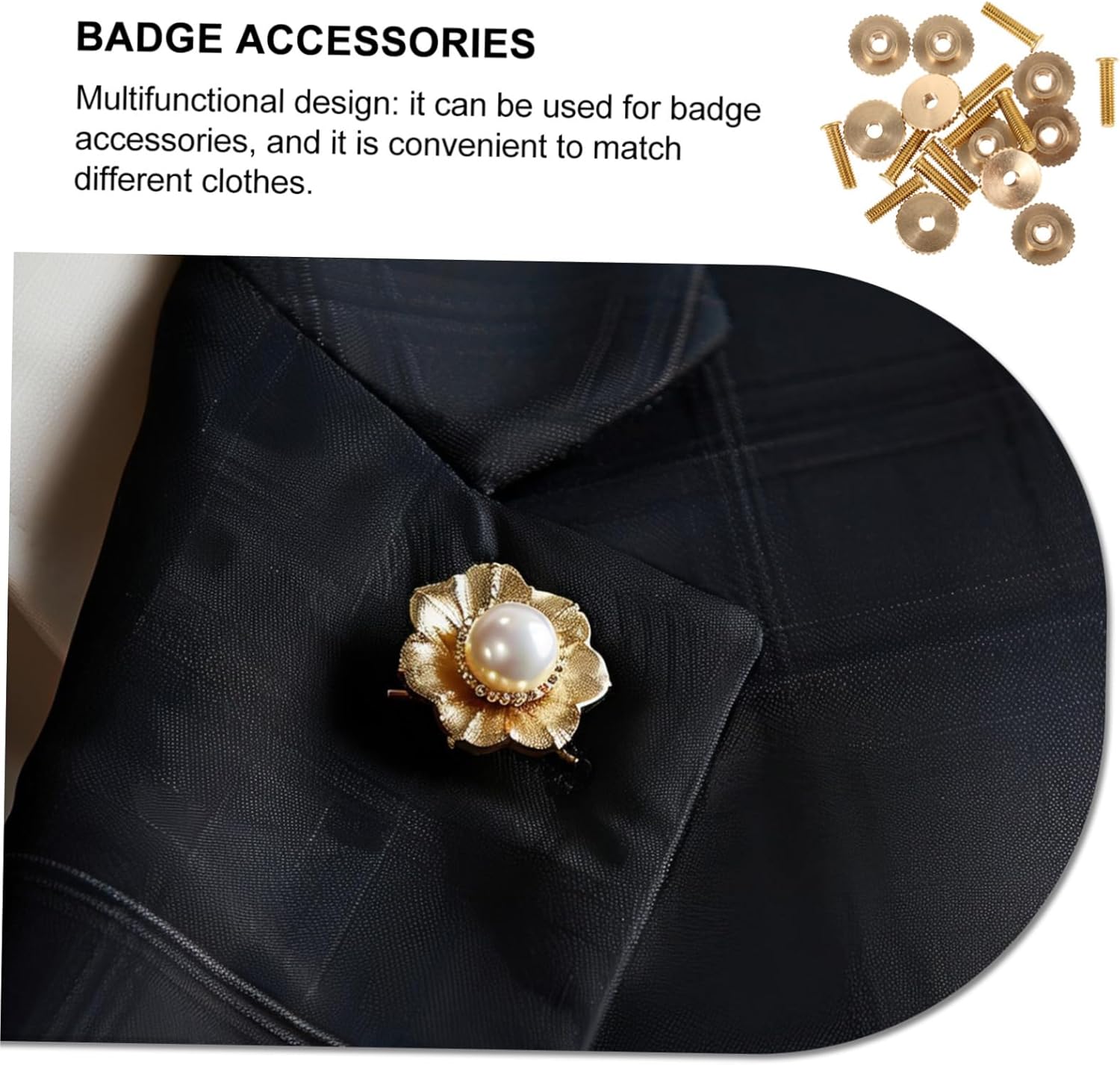 50sets Stylish Badge Fixing Accessories Pin Back for Craft Metal Badge Pin Backs Police Holder