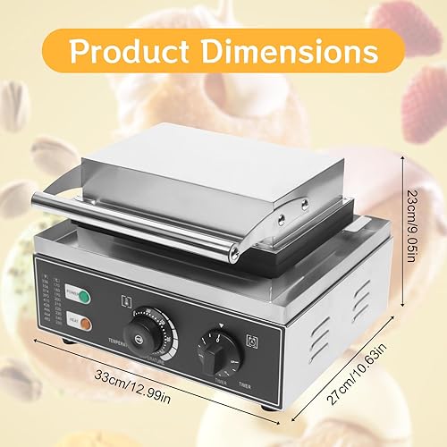 Miniatura 6 de Máquina eléctrica de donas, mini panqueques de 6 agujeros, calefacción de doble cara, máquina de hornear donas antiadherentes, máquina de hornear de