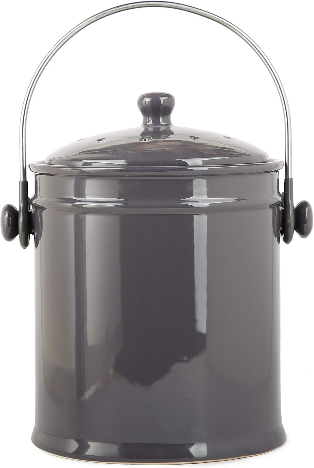 Natural Home 40629 Ceramic Compost Bin, Charcoal