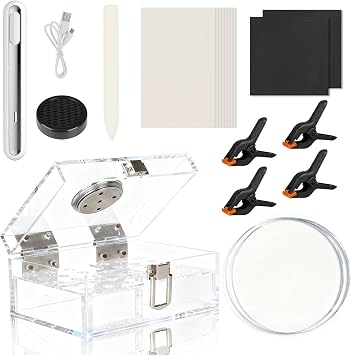 DEDC Card Cleaning Kit Flattening Kit Restoration Kit Repair Kit Care Sport Card with Heat Pen, Acrylic Humidor and Accessories   Complete Card Care Solution for TCG Collectors and Enthusiasts