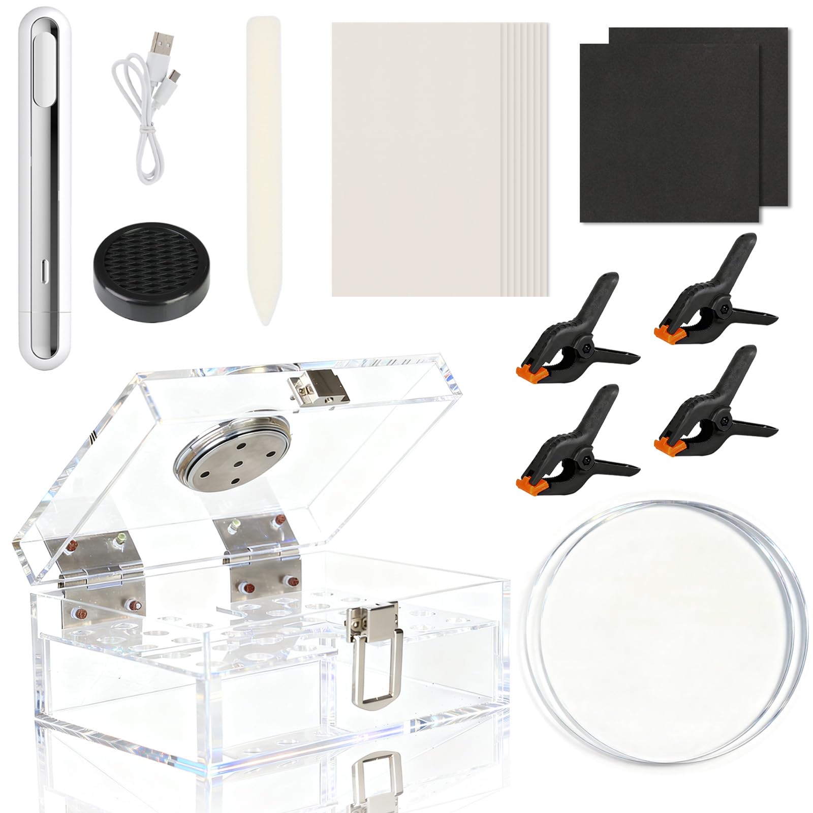 Photo 1 of DEDC Card Cleaning Kit Flattening Restoration Repair Care Sport Card with Heat Pen, Acrylic Humidor and Accessories – Complete Solution for TCG Collectors and Enthusiasts Alpha