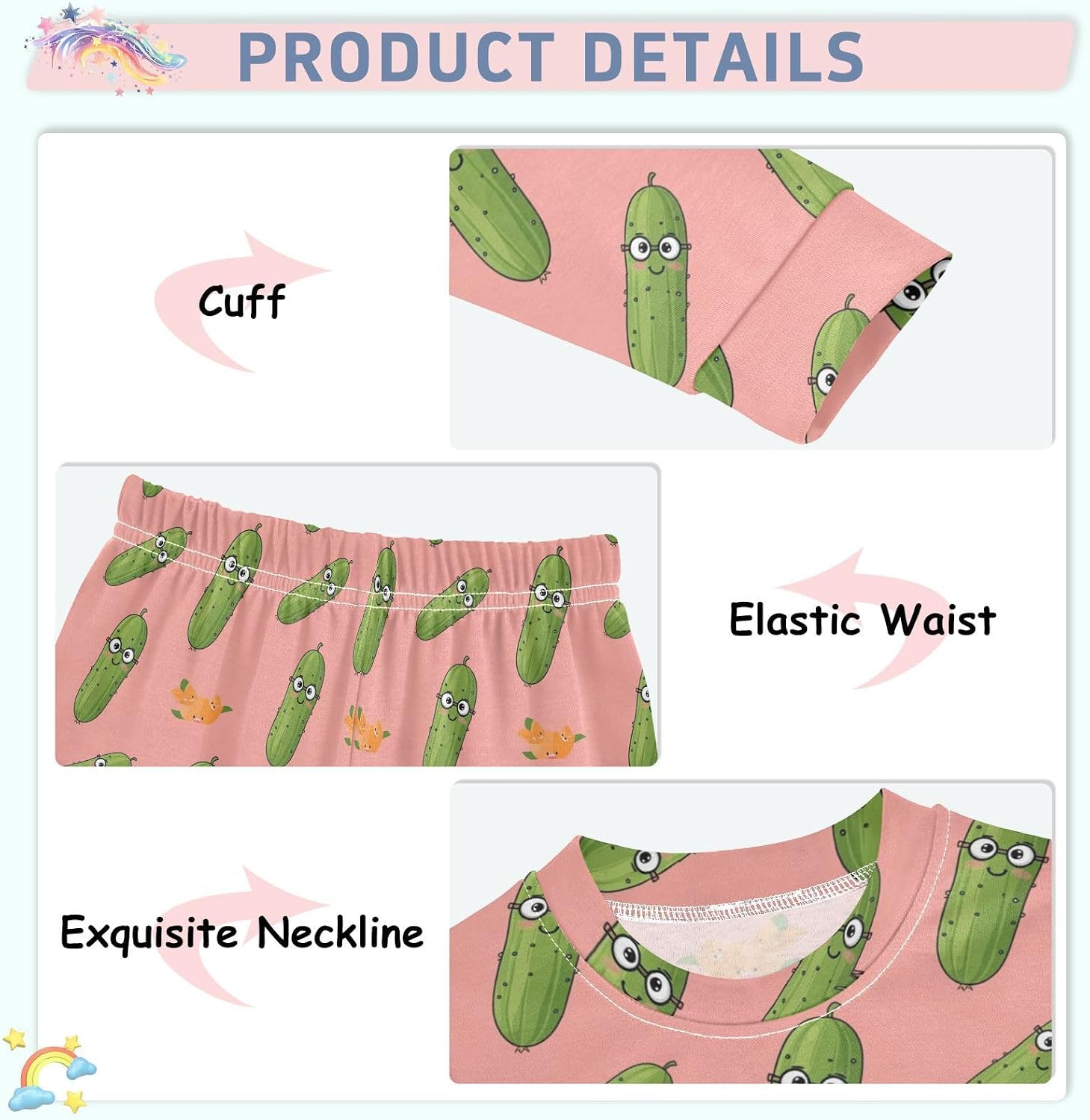 Pajama Sets Long Sleeve Soft Comfy Sleepwear 2 Piece PJS 3-8 Years
