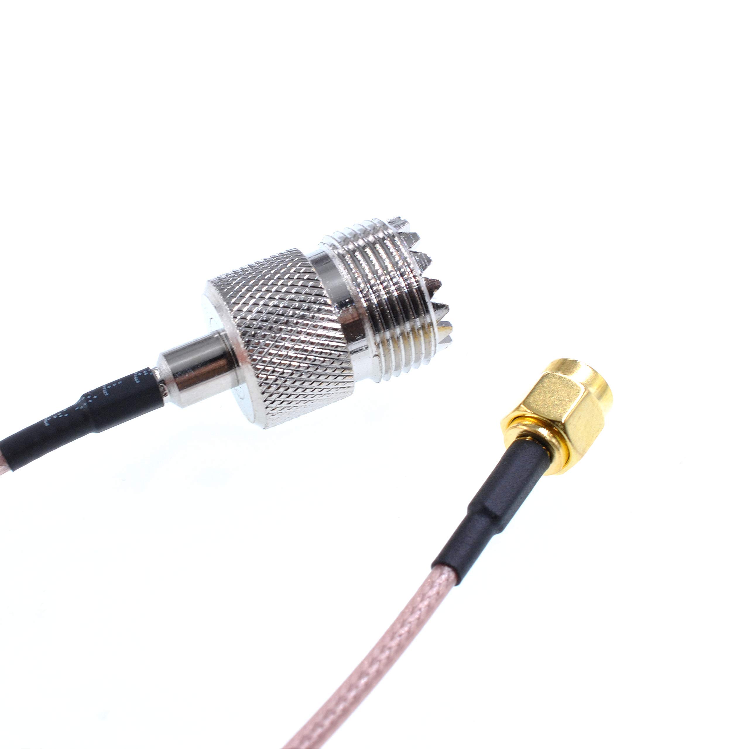 Cavo Adattatore SMA Maschio A UHF SO-239 E Set Connettori Per Antenne – 15 Cm, Placcato Oro, RG316 – Per Radio E Wi-Fi