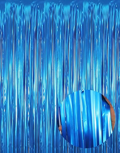 Miniatura 1 de GOER Cortinas de flecos metálicos de oropel de 3.2 x 9.8 pies para fiestas, telón de fondo de fotos, serpentinas para cumpleaños, graduación, Año