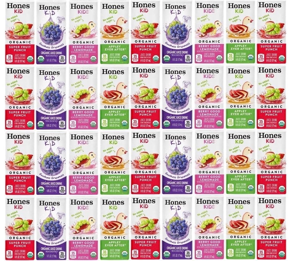 Honest Kid Organic Juice Drink Variety Pack, 6 Fluid Ounces (42 - Pack)