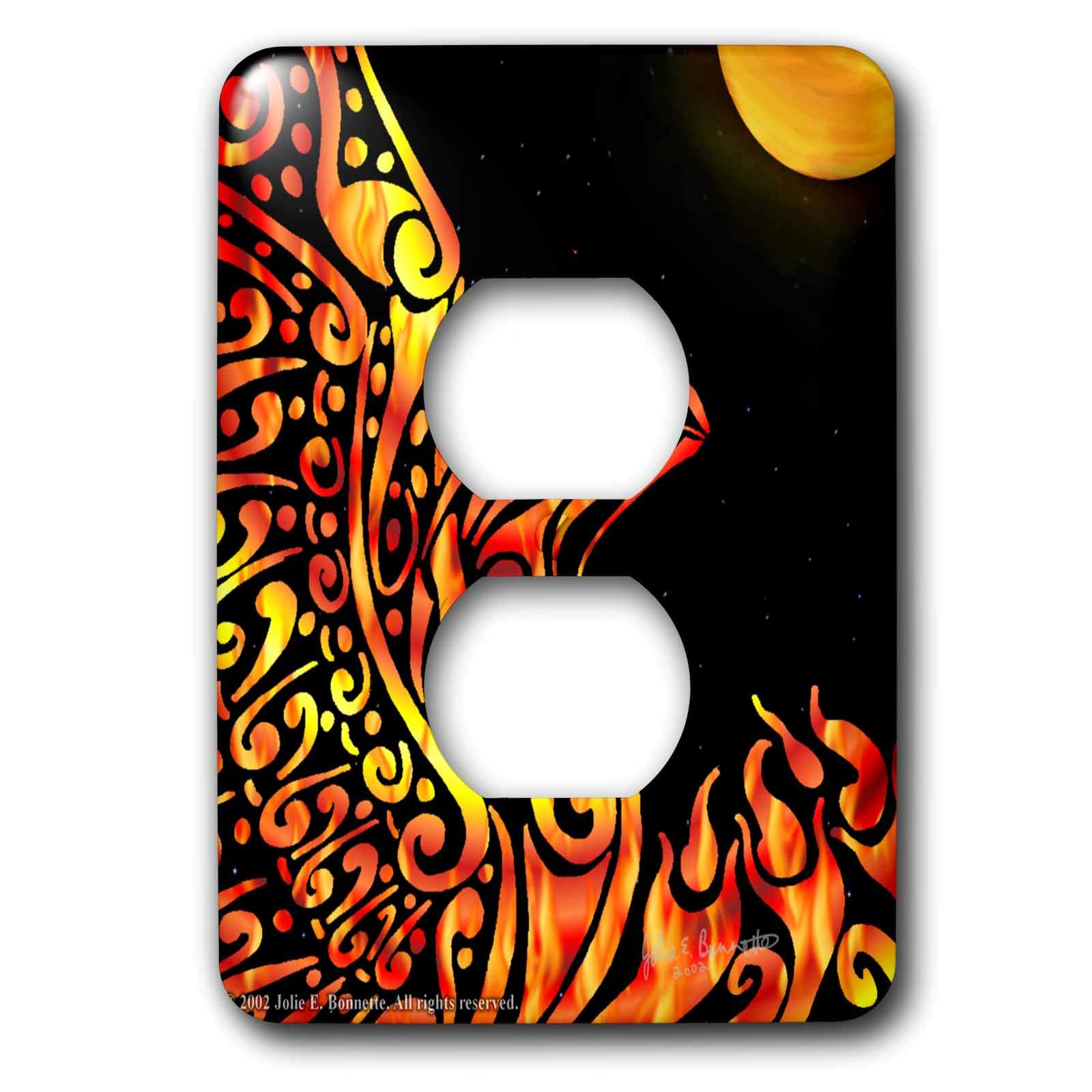 Phoenix Fantasy Fire plaque pour 2 prises de courant de style tribal 3dRose lsp_23172_6