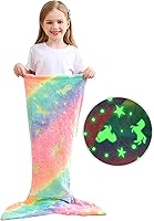 Vista 10 de Softan Manta de tiburón para niños, franela suave, juguetes para niños, manta de forro polar con cola de tiburón, azul oscuro, cálida y suave