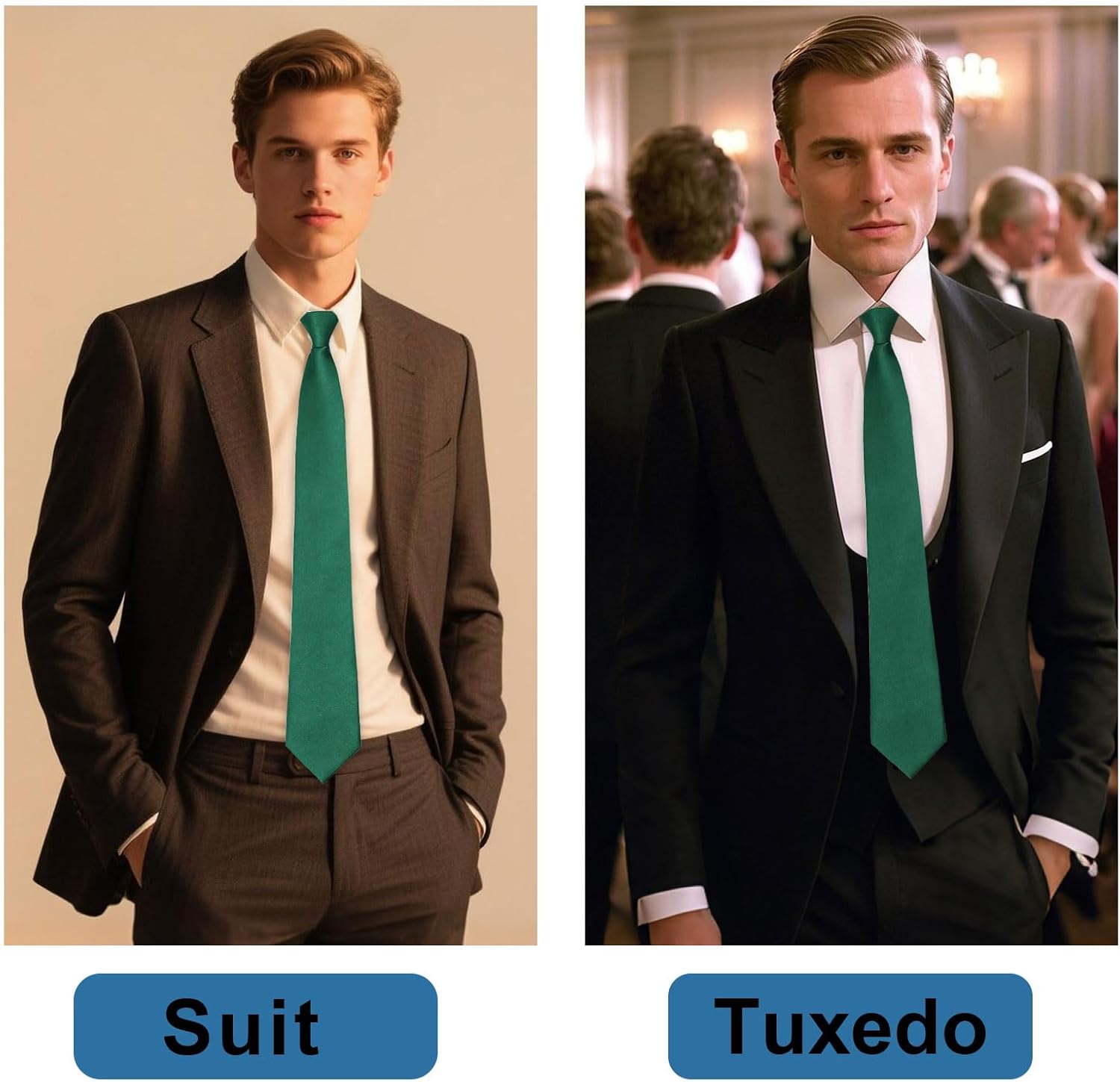 Zipper Ties for Men, 3.14" Pre-tied Adjustable Neck Ties Mens Solid Color Men's Neckties for Business Wedding Party - Image 4