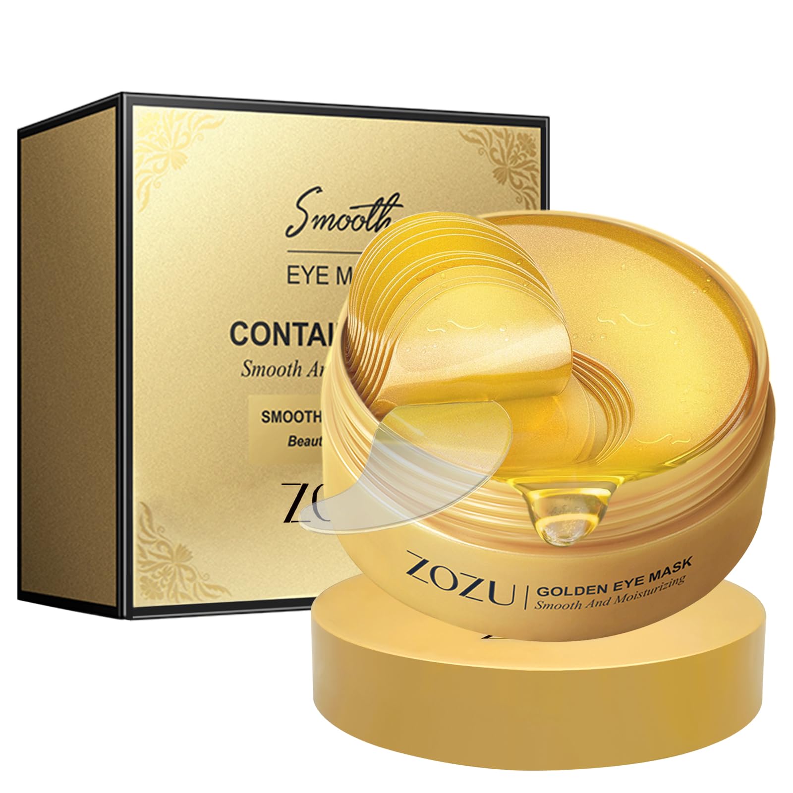 Eye Masks for Puffy Eyes,Under Eye Gel Patches for Puffiness,Under Eye Patches for Dark Circles,24K Gold Eye Mask Soothe Fine Lines and Wrinkles with Collagen Vitamin C,Reduce Dark Circles Eye Gel Pad