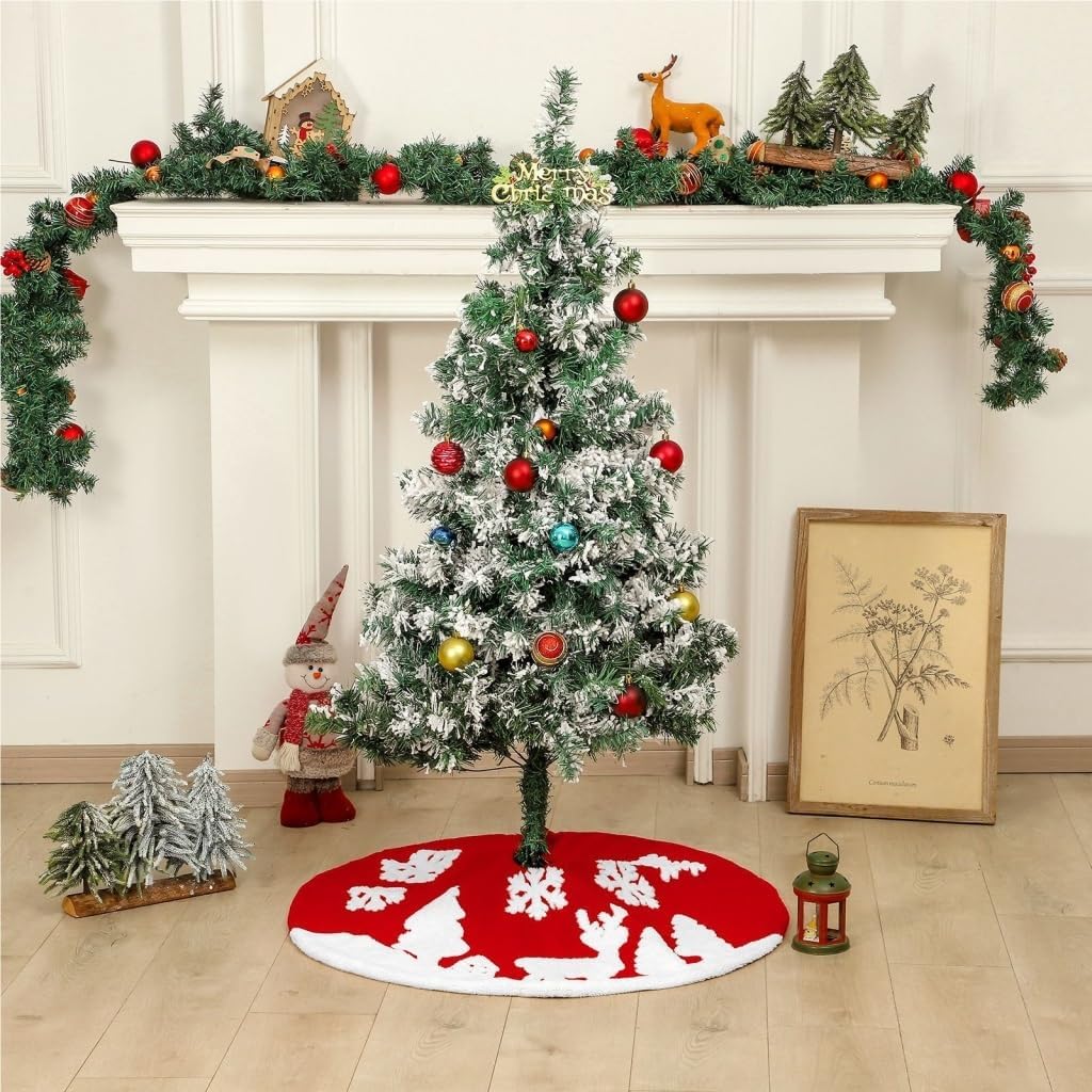 Tree Skirt Christmas Christmas Tree Skirt Christmas Shu Cotton Velvet Jacquard Elk Tree Skirt Christmas Tree Decoration Tree Skirt Christmas Skirt Tree