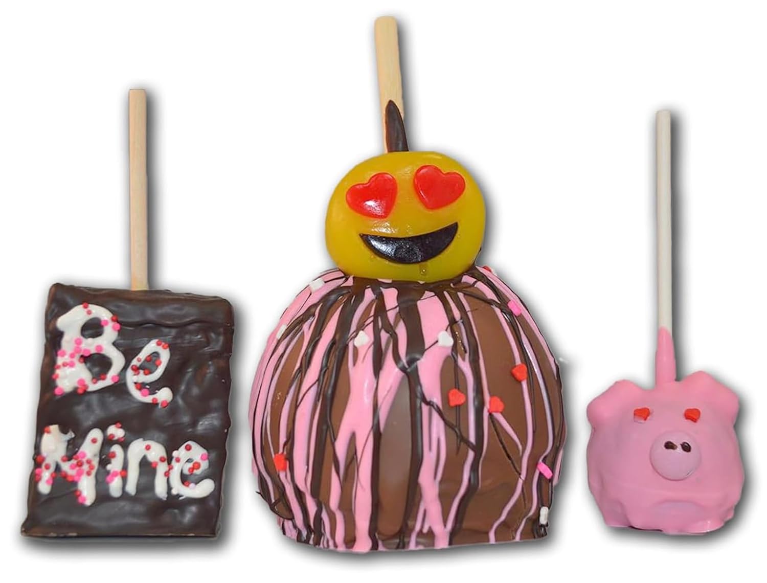 US Sweets Treat Pack - Caramel Granny Smith Apples, Fudge Pop, & Rice Krispie Dipped in Chocolate | Candied Apples | Delicious Valentine's Gift | Handmade in Small Batches | Guaranteed to Arrive Fresh