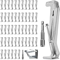 FixlyFido 50-Pack 5 Inch Hidden K-Style Gutter Hangers - Heavy Duty Aluminum Rain Gutter Brackets with Screws & 1/4" Hex Bit