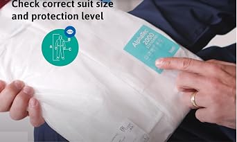 Ansell Healthcare WH20-B-92-177-04 MICROCHEM by AlphaTec Series 2000 Comfort Coverall with Collar, Breathable SMS Back Panel, Large, White (Pack of 25)