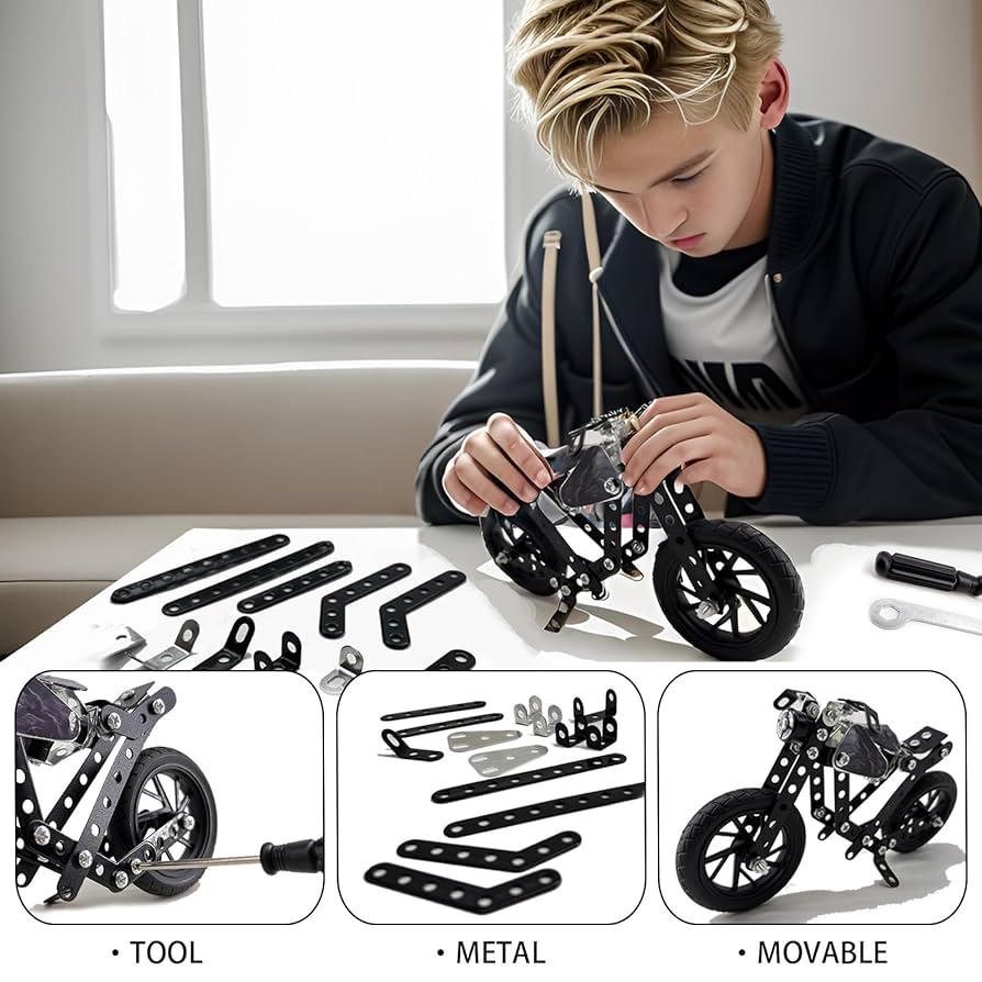 Amazon.com: Metal Model Motorcycle Kits - 117 Pcs Erector