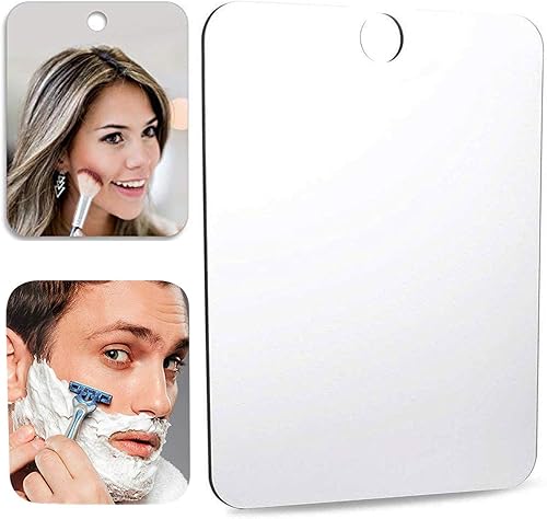 XoYo Espejo de ducha sin niebla (5.9 x 3.94 pulgadas), incluye 1 ganchos adhesivos, antivaho sin marco para colgar en la pared, accesorio de baño de